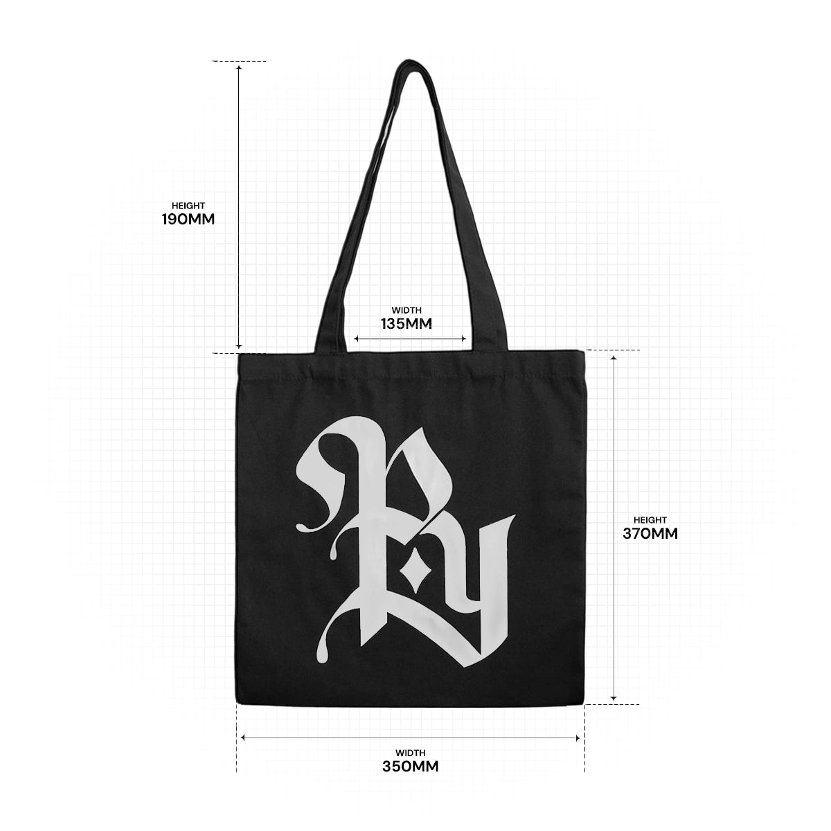 PUNKYOUTH GOTHIC MONOGRAM TOTE BAG