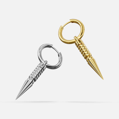 THORN DROP HOOPS EARRINGS