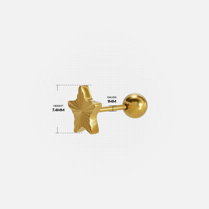 ENGRAVED FIVE-POINT STAR STUD