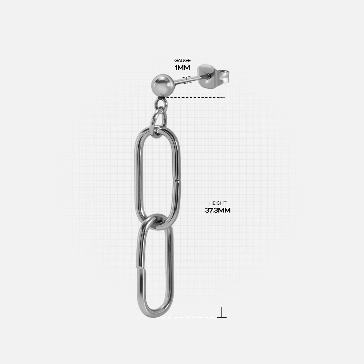 Double Link Drop Ear Stud