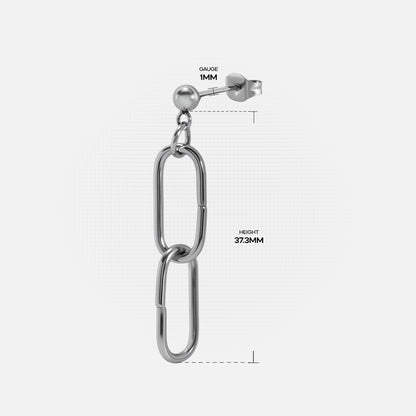 Double Link Drop Ear Stud