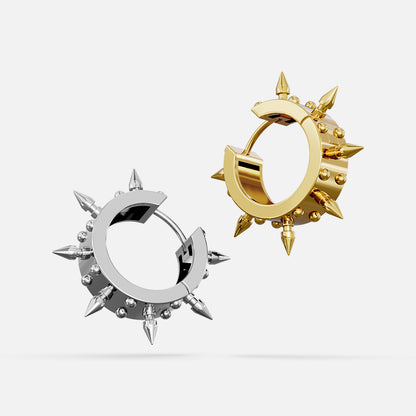 CROWN SPIRE HOOPS EARRINGS