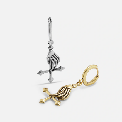 SACRED HAND CROSS EARRINGS