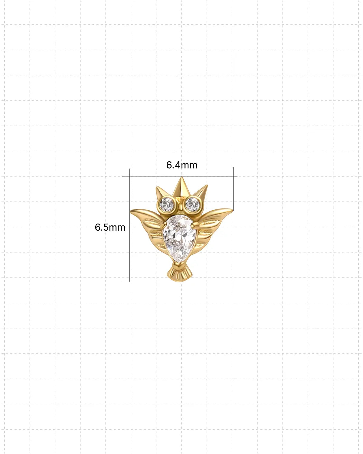 CRYSTAL OWL FLATBACK STUD