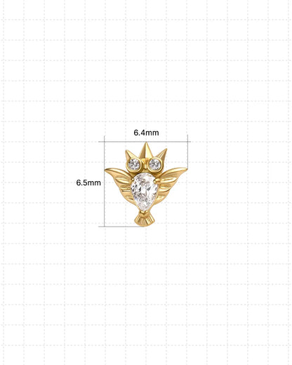 CRYSTAL OWL FLATBACK STUD