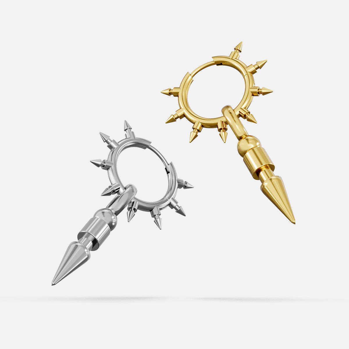 CROWN THORN DROP HOOPS EARRINGS