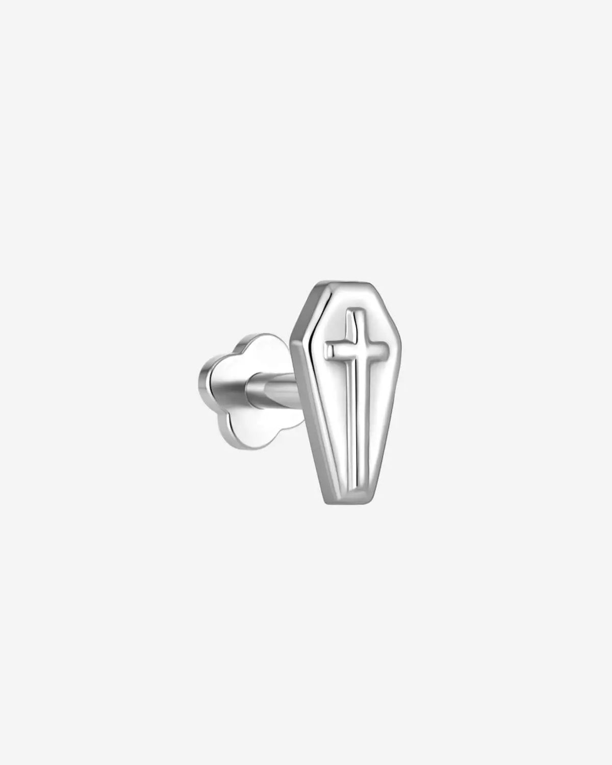 COFFIN CROSS FLATBACK STUD