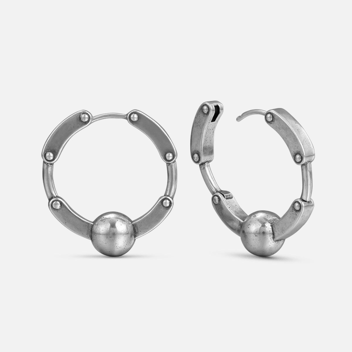 INDUSTRIAL SPHERE LINK EARRINGS