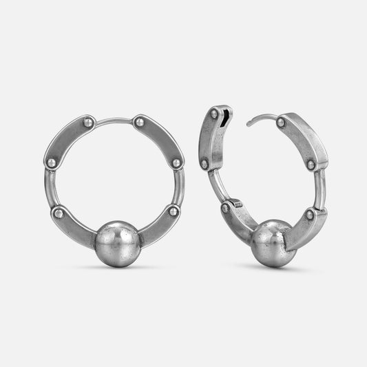 INDUSTRIAL SPHERE LINK EARRINGS