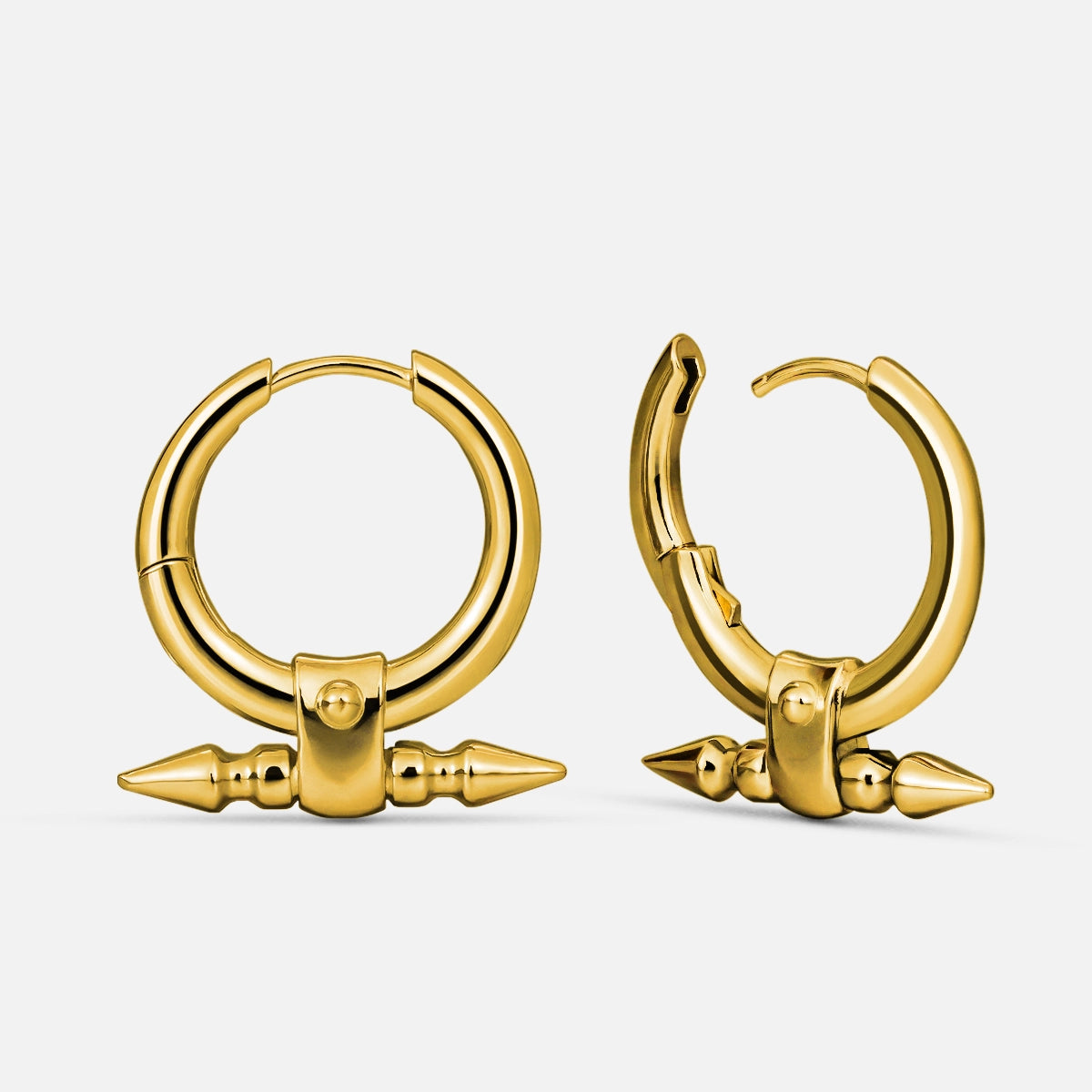 DUAL SPIKE HOOP EARRINGS