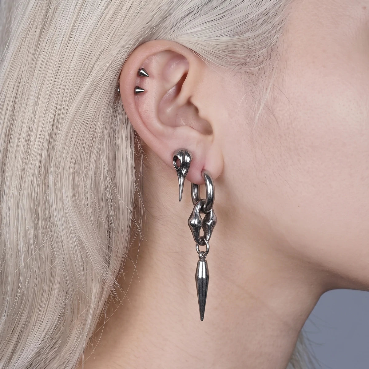 Ossuary Spike Hoop Earrings