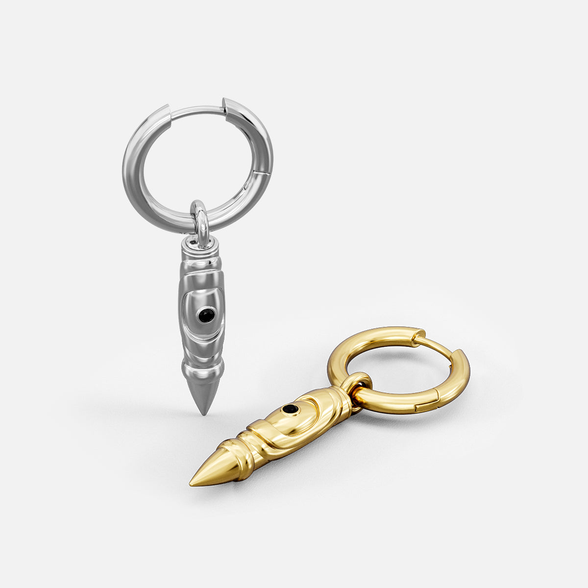 LAMINAR AXIS DROP HOOP EARRINGS