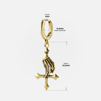 SACRED HAND CROSS EARRINGS