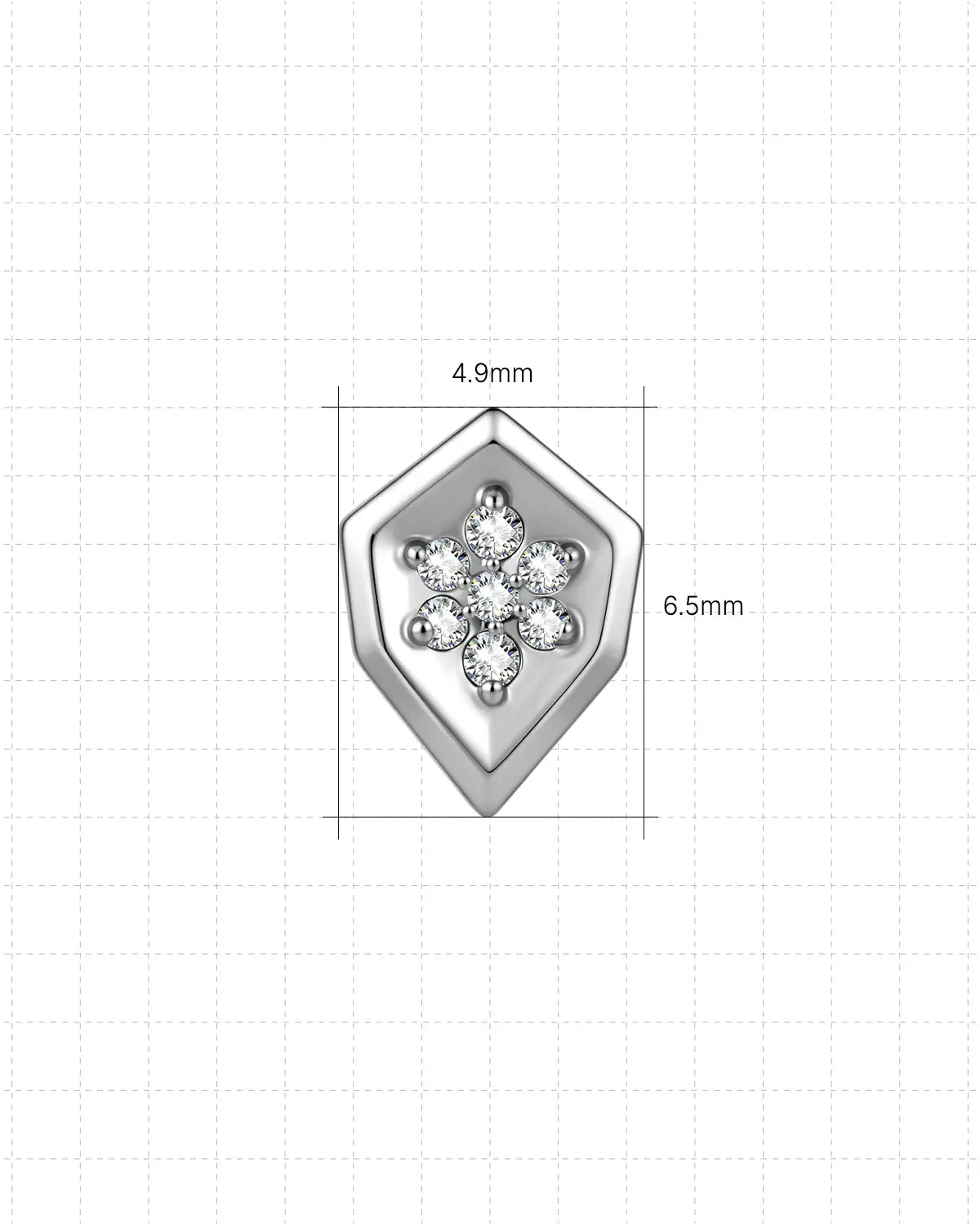 CRYSTAL SHIELD FLATBACK STUD