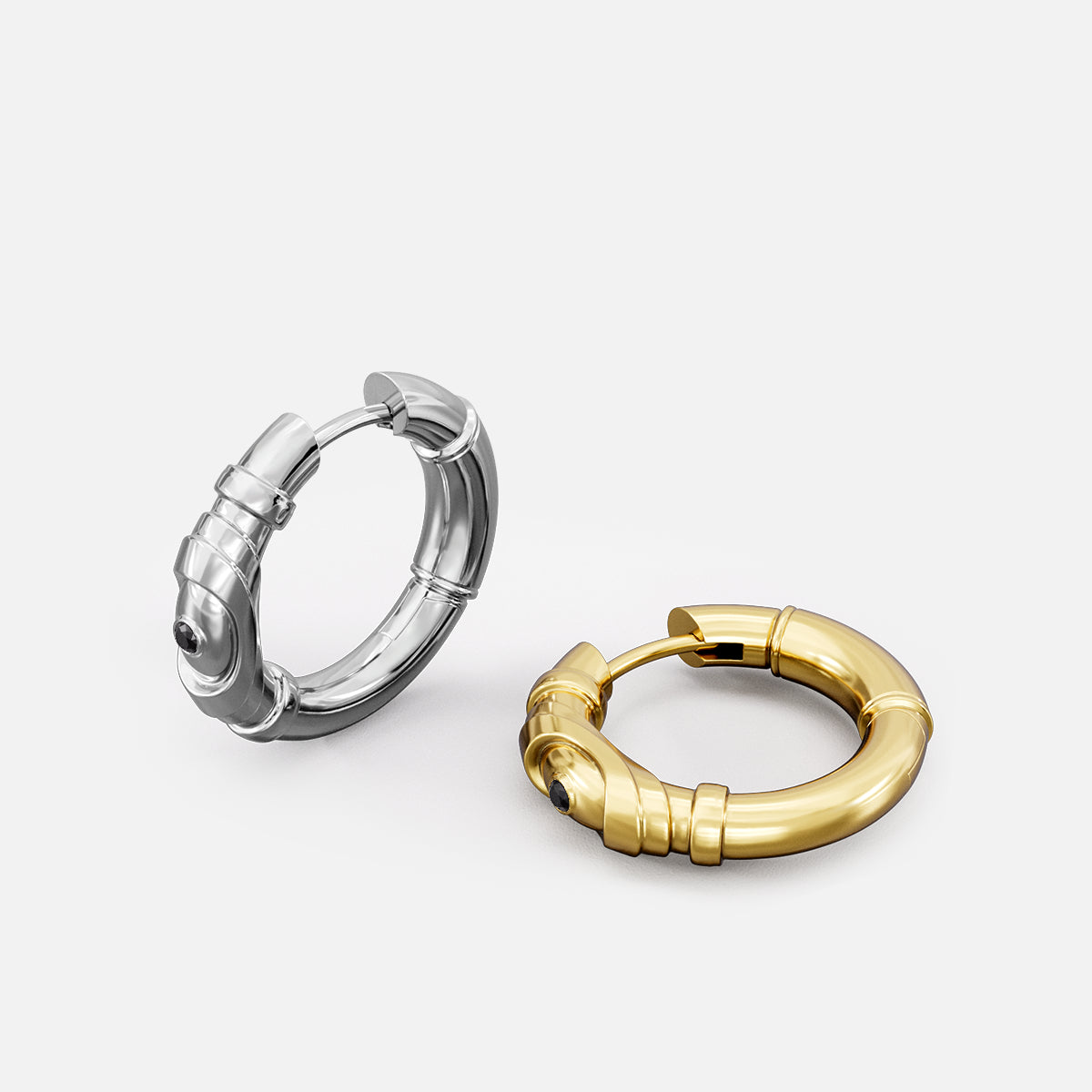 LAMINAR SEGMENT HOOP EARRINGS