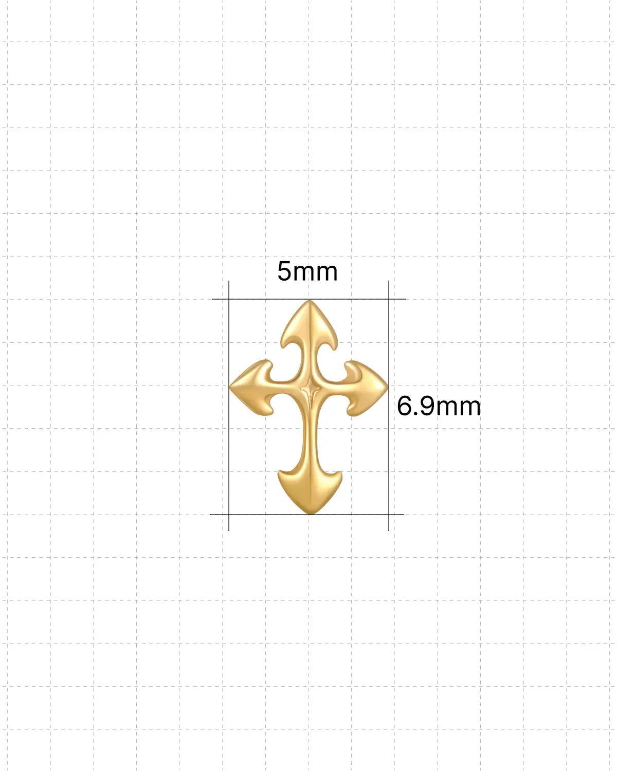 GOTHIC CROSS FLATBACK STUD