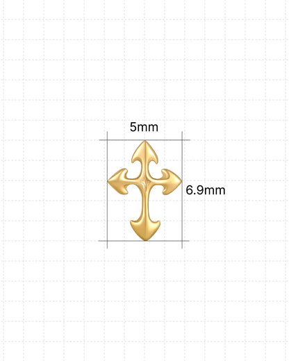 GOTHIC CROSS FLATBACK STUD