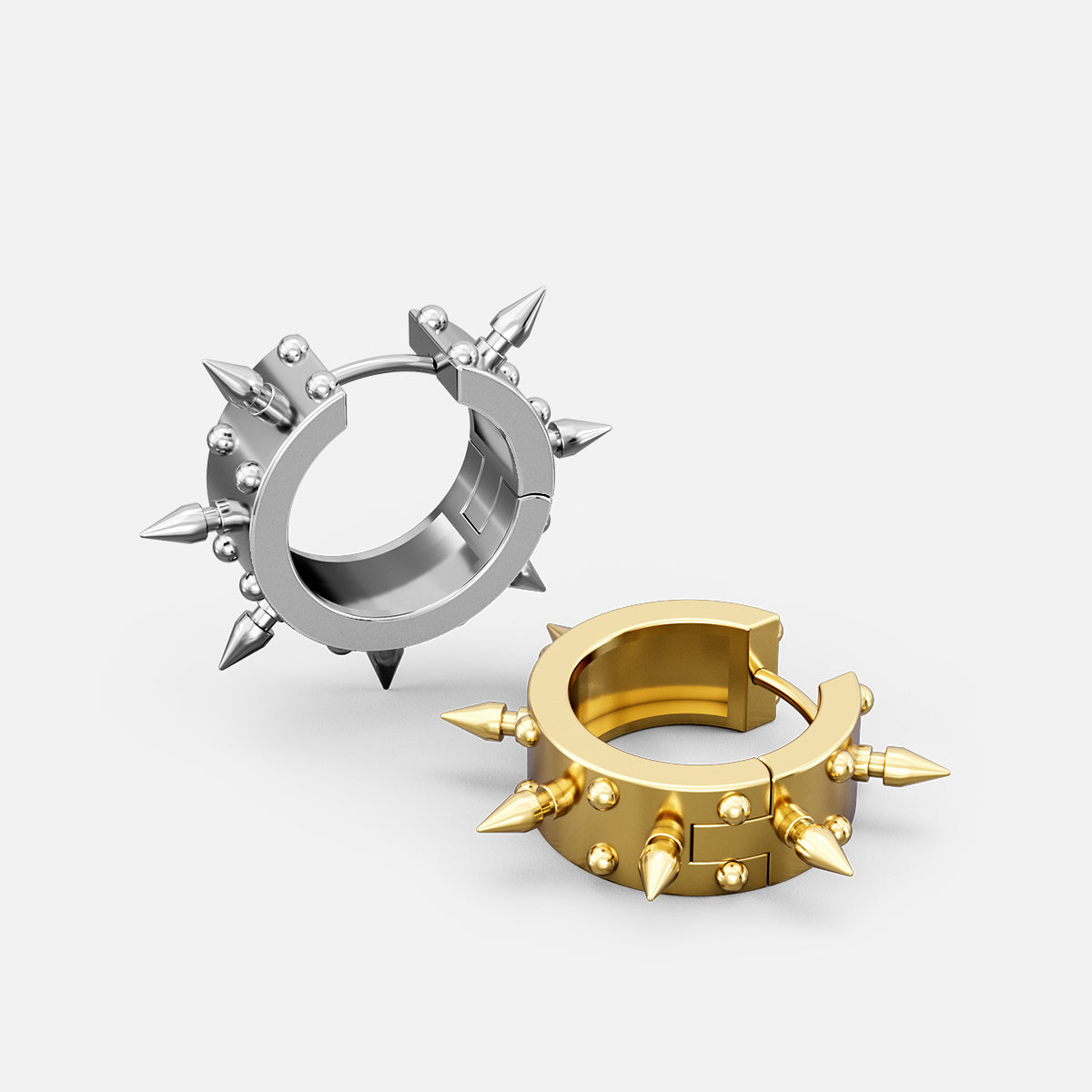 CROWN SPIRE HOOPS EARRINGS