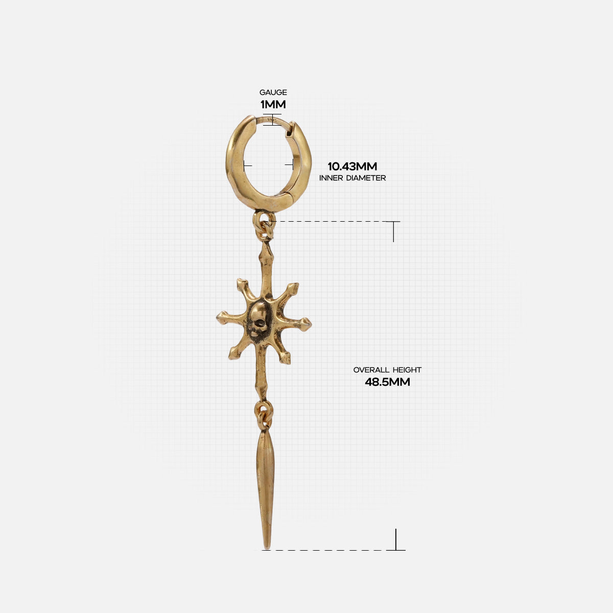 RADIANT SKULL SPEAR EARRINGS