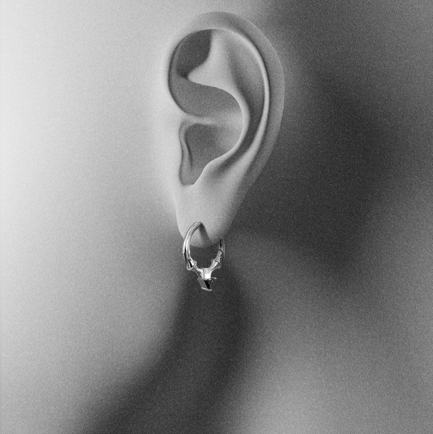 CREST STONE HOOP EARRINGS