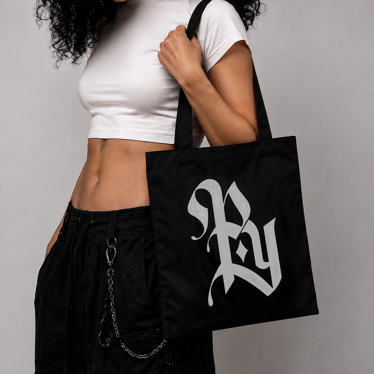 PUNKYOUTH GOTHIC MONOGRAM TOTE BAG