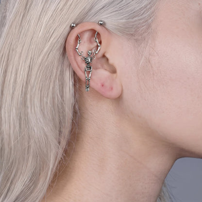 Bound Skeleton Dual-Point Ear Ornament