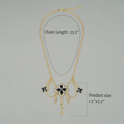 MIDNIGHT CLOVER NECKLACE