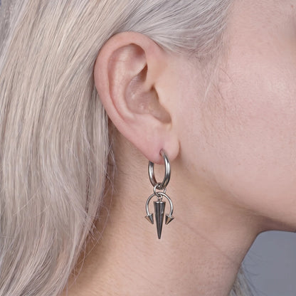 Trident Spike Hoop Earring