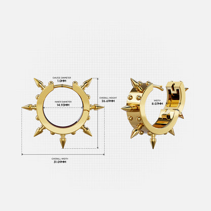 CROWN SPIRE HOOPS EARRINGS