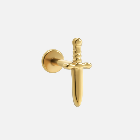 GOLDEN DAGGER FLAT BACK STUD