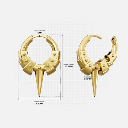 INTERLOCK SPIKE HOOP EARRINGS