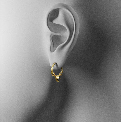 CREST STONE HOOP EARRINGS