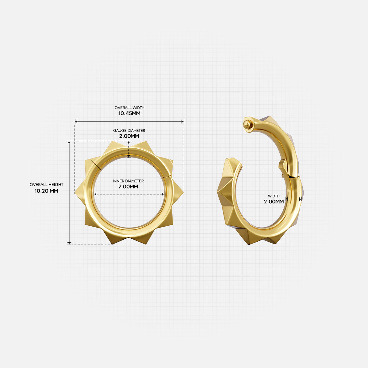 VERTEX SPIKE RING STACKS (5PCS)