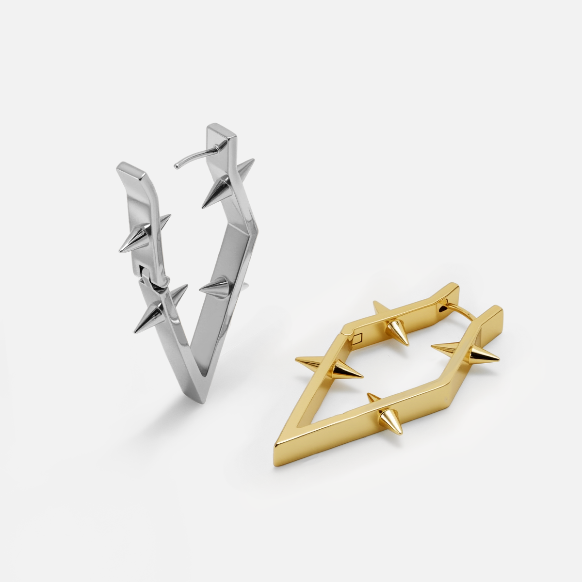 ANGULAR SPIKE FRAME EARRINGS