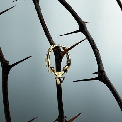 CREST STONE HOOP EARRINGS