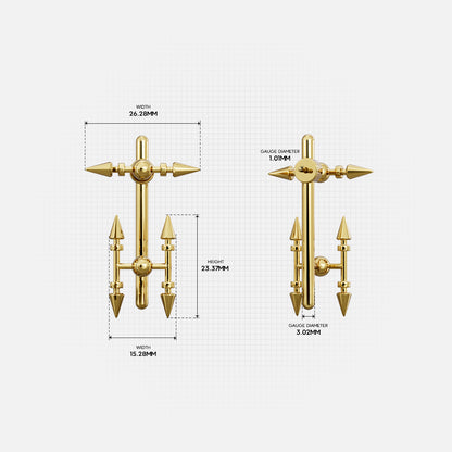 SPIRE AXIS STUD EARRINGS