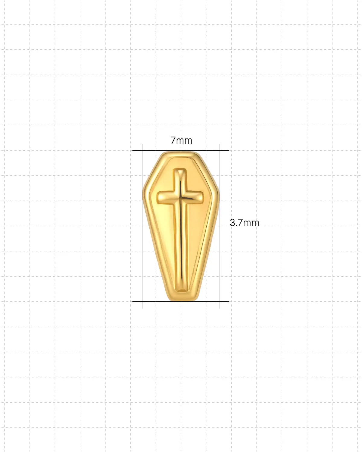 COFFIN CROSS FLATBACK STUD