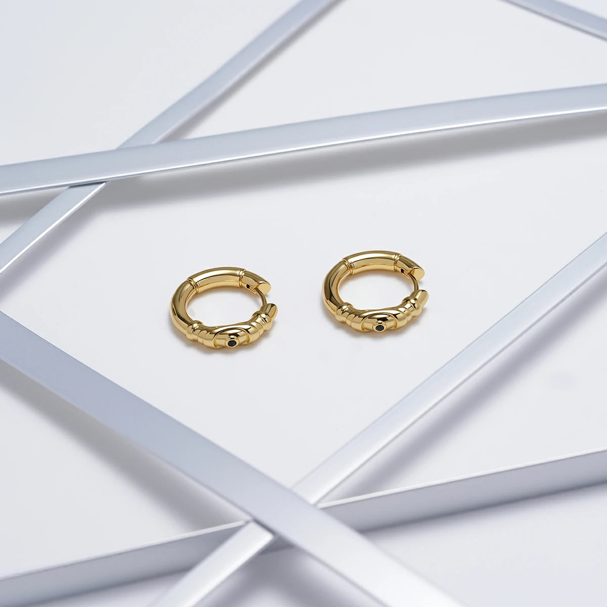 LAMINAR SEGMENT HOOP EARRINGS