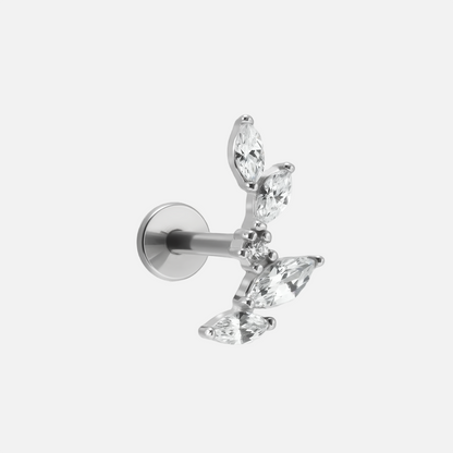 RADIANT LEAVES FLAT BACK STUD