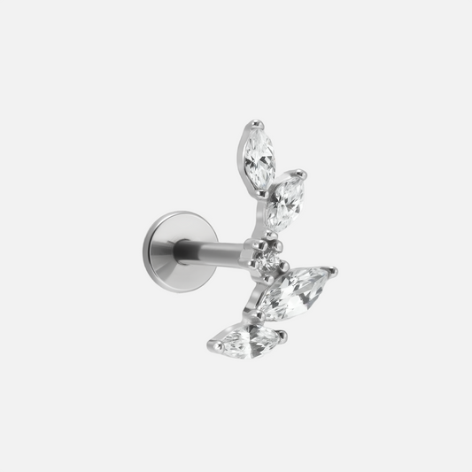 RADIANT LEAVES FLAT BACK STUD
