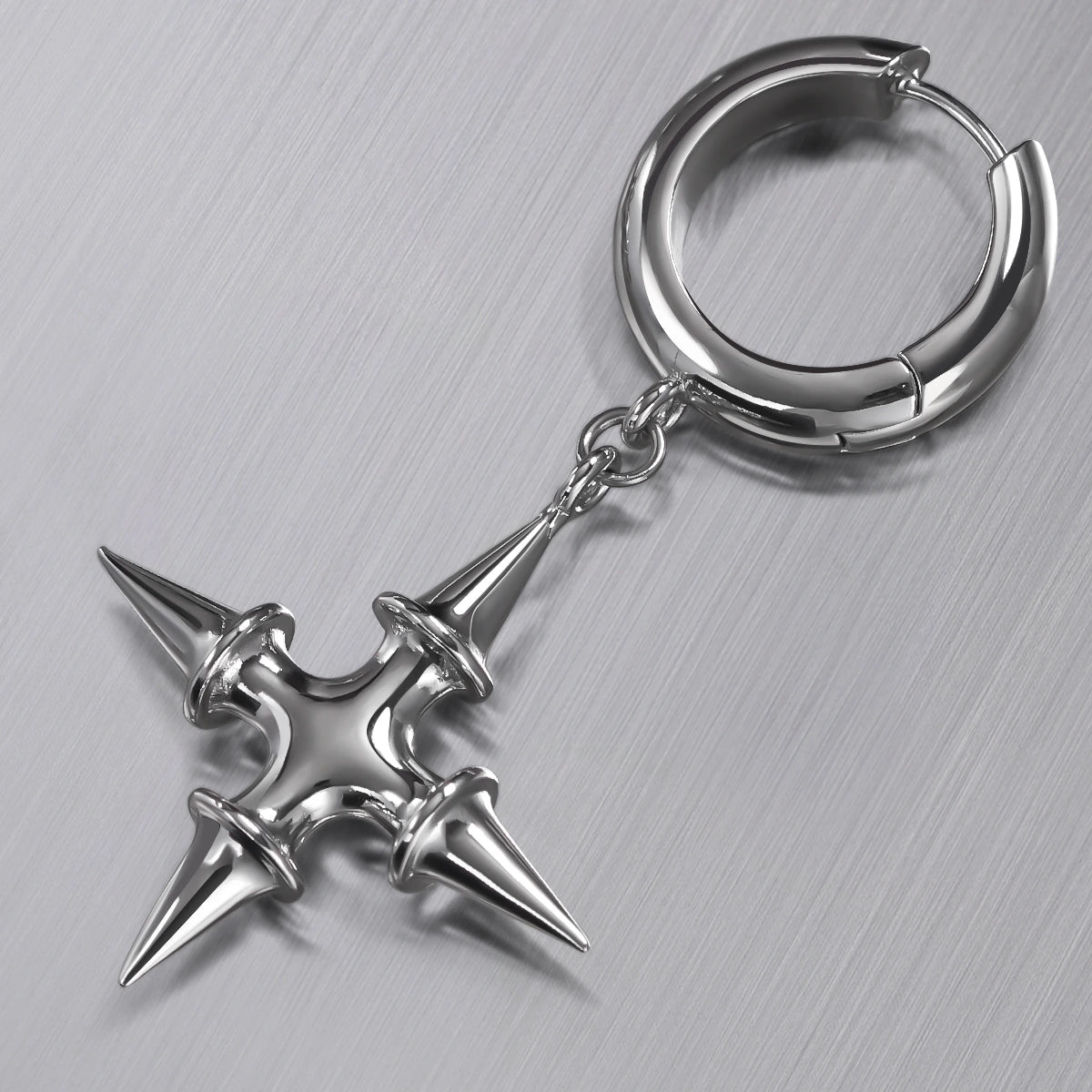 SPIKE CROSS EARRINGS