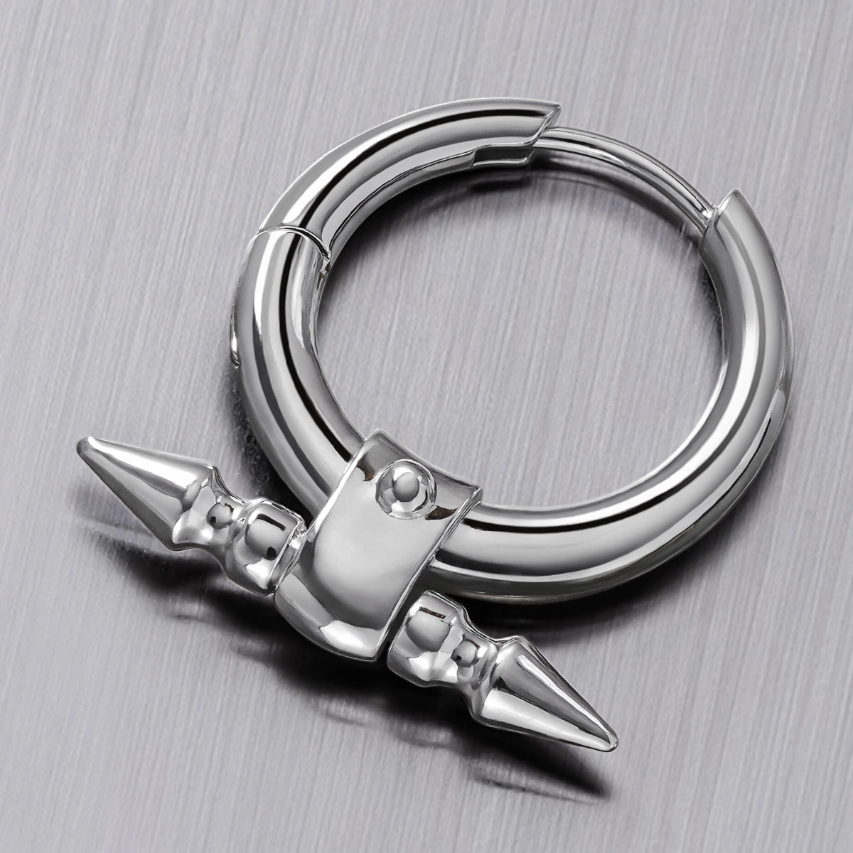 DUAL SPIKE HOOP EARRINGS