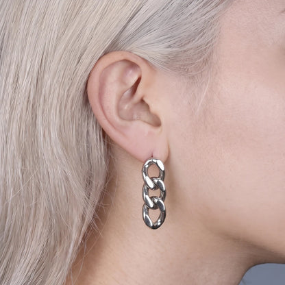 Cuban Link Drop Ear Stud