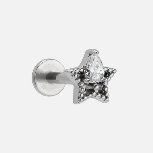 STARRY TEAR FLAT BACK STUD
