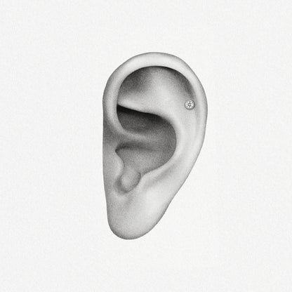 MINIMAL SPARKLE FLAT BACK STUD