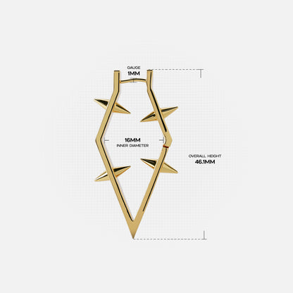 ANGULAR SPIKE FRAME EARRINGS