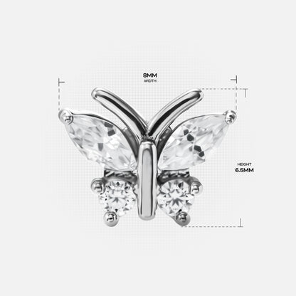 WHIMSICAL BUTTERFLY FLAT BACK STUD
