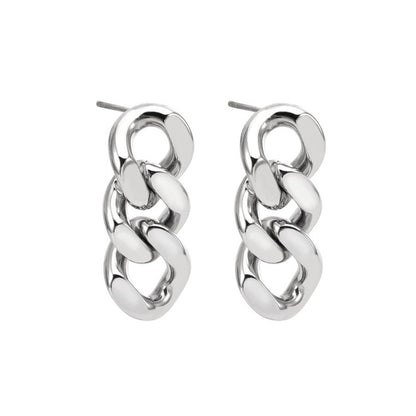 Cuban Link Drop Ear Stud