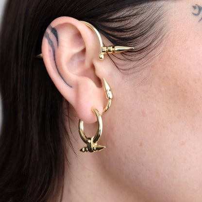 DUAL SPIKE HOOP EARRINGS