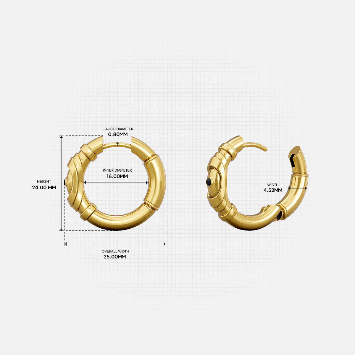 LAMINAR SEGMENT HOOP EARRINGS